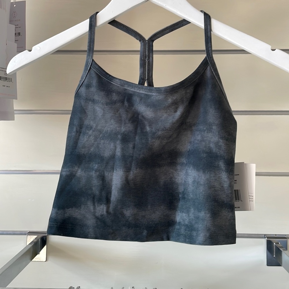 Beyond Yoga Charcoal Tie-Dye Sports Bra